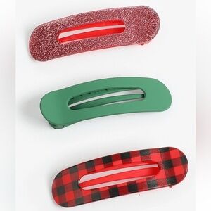 Red and Green Hair Clip Set